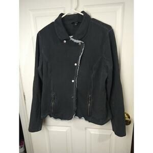 Yest Woman 12 Jacket Lightweight Collared Snap Zip Pocket Casual Y2K Grunge